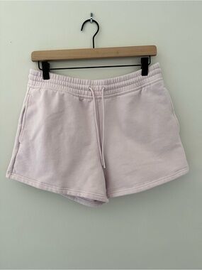 Athleta Cozy Drawstring Forever Fleece Mid-rise Shorts in Blush Pink Sz M